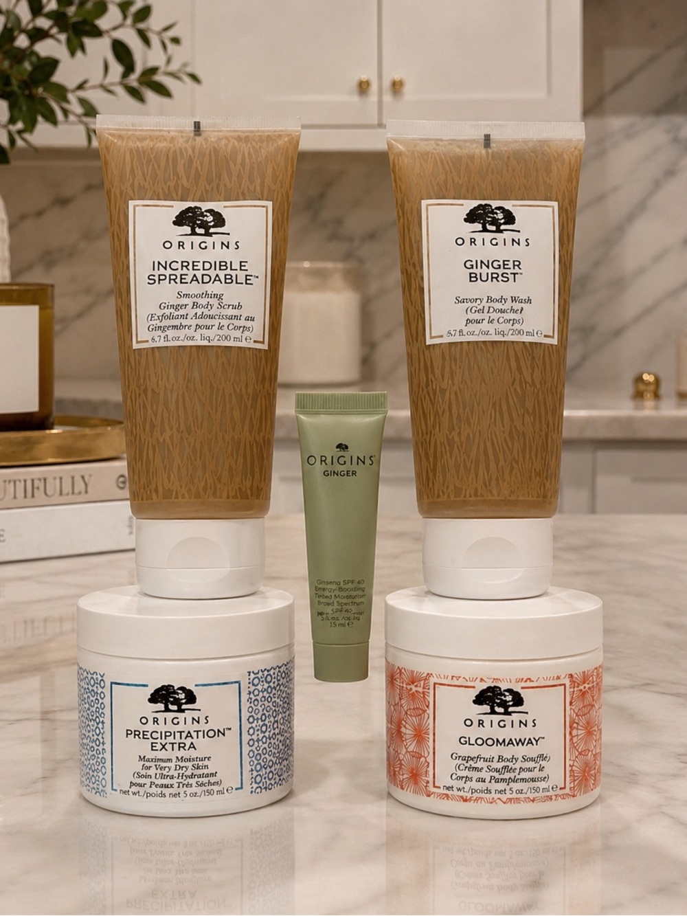 ORIGINS Ginger Body Care 5-Piece Bundle | Gloomaway, Precipitation & More | NEW